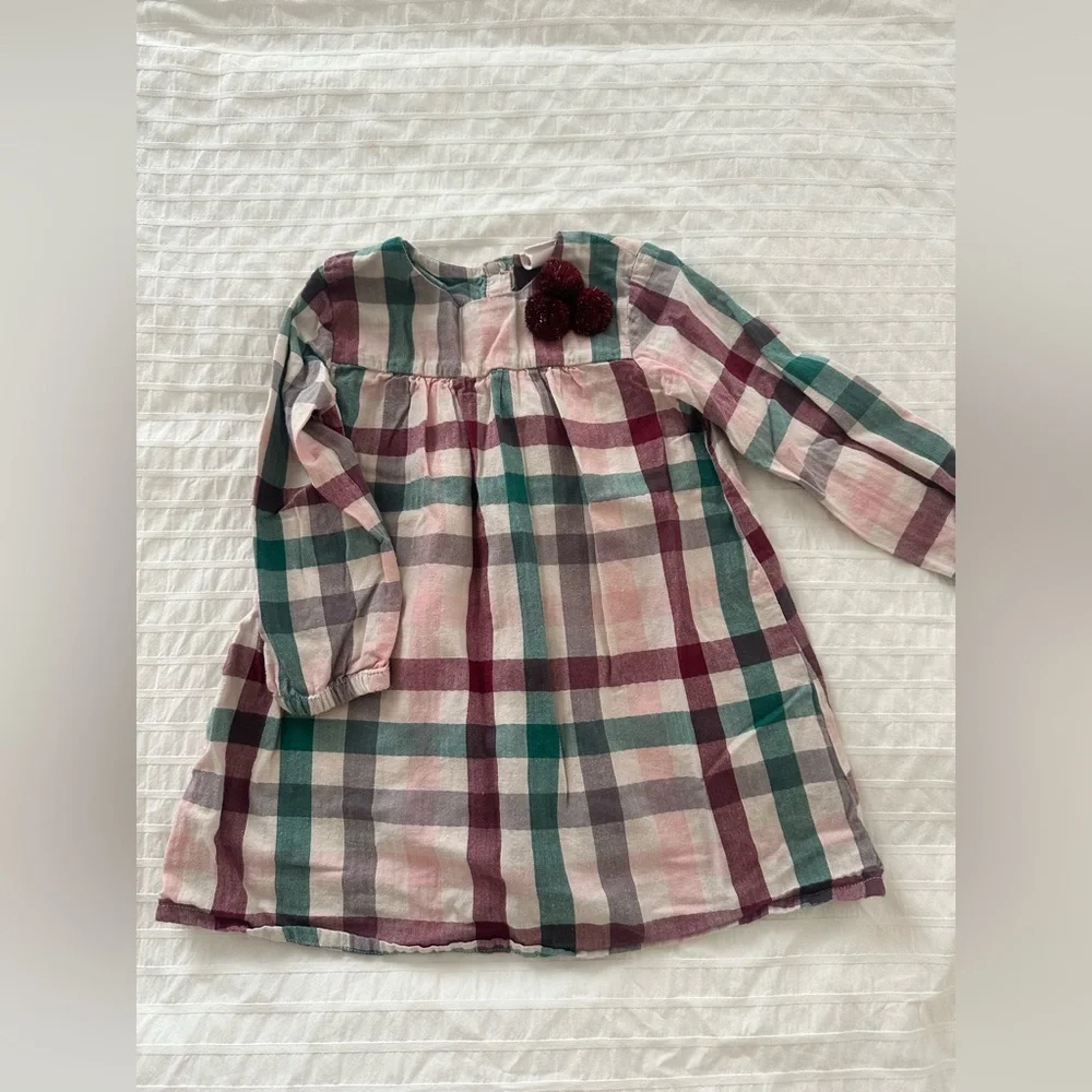 H&M long sleeve cotton dress size 1 1/2 - 2 years